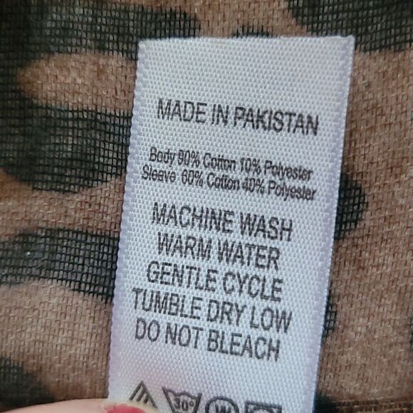 3/4 Length Baseball Tee Blacl & Red Size Medium - Picture 7 of 7